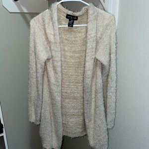Every Detail LA Fuzzy Cardigan- Tan/Cream